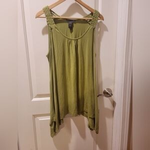 CHELSEA & Theodore Olive Blouse Size XL